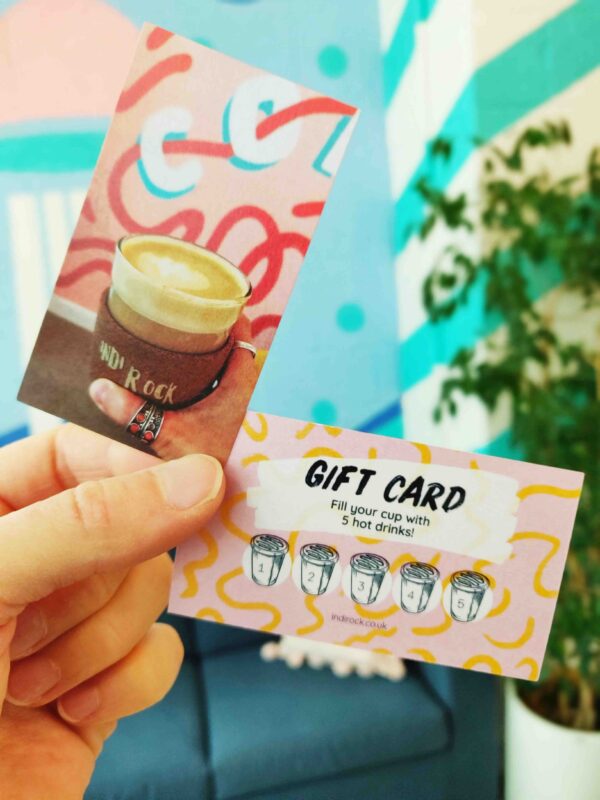 Five drinks at Indirock coffee shop gift card