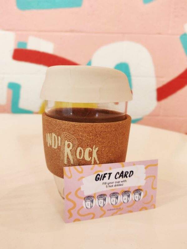 Indirock coffee keep cup gift card bundle